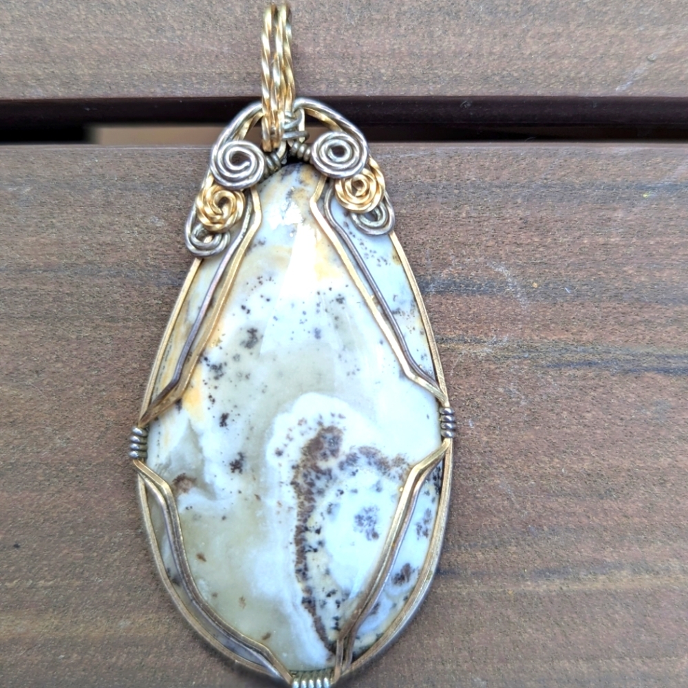 Brown and Cream Pendant, One Of A Kind
